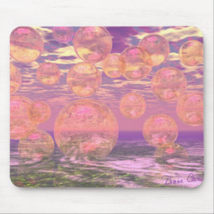 Mousepad Céus gloriosos - cor-de-rosa e sonho amarelo