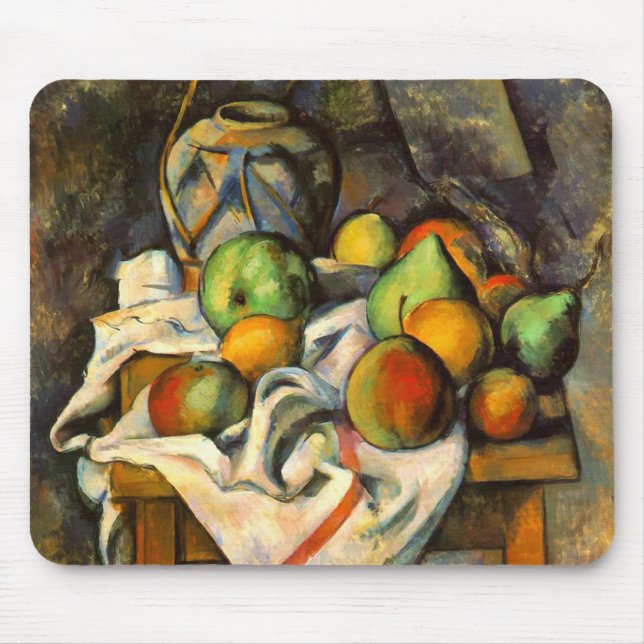 Mousepad Cezanne Vase Paille Vintage Art (Frente)