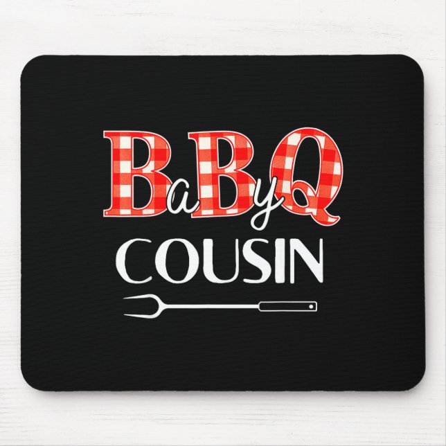Mousepad Chá de bebê prima churrasco festa fofo família com (Frente)