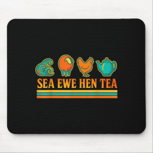 Mousepad Chá de Ovelha Marinha Frase de Trocadilho Divertid