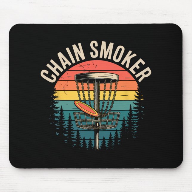 Mousepad Chain Smoker Funny Disc Golf Tree Chains Frisbee M (Frente)