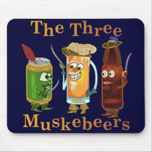 Mousepad Chalaça engraçada da cerveja de três Muskebeers