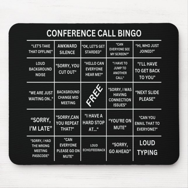 Mousepad Chamada de Conferência Bingo (Frente)