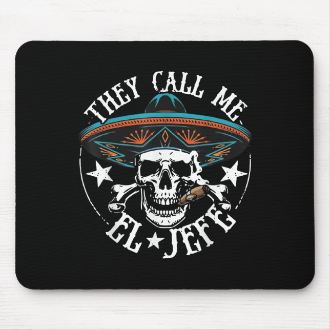 Mousepad Chamam-Me El Jefe Mexicano Sugar Skull Cinco De (Frente)