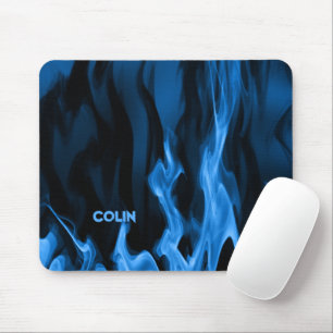 Mousepad Chamas Azuis Cobalto   Personalizado