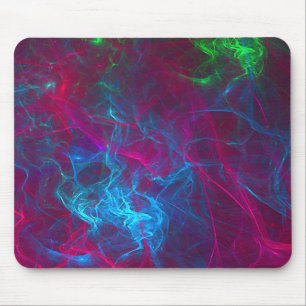 Mousepad Chamas Fractais abstrato cor-de-rosa azul púrpura