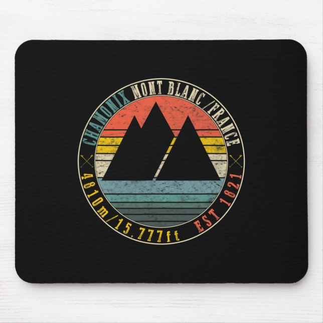 Mousepad Chamonix Valley Mont Blanc France Snowboard (Frente)