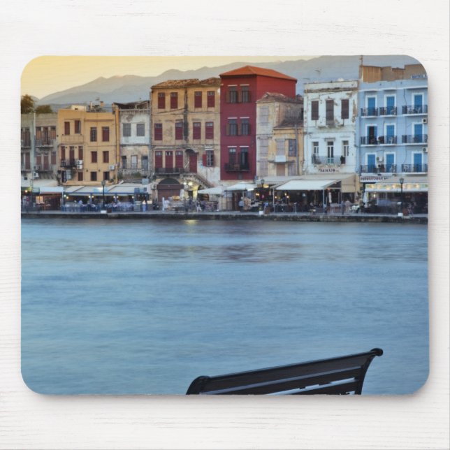 Mousepad Chania ao crepúsculo, Chania, Creta, Grécia (Frente)