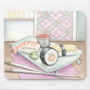 Mousepad Chapa de Sushi com Chopsticks
