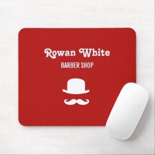 Mousepad Chapéu branco e bigode em vermelho