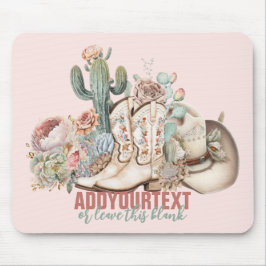 Mousepad Chapéu de cowboy bota cowboy do deserto do Boho