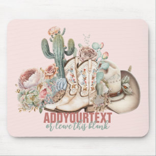 Mousepad Chapéu de cowboy bota cowboy do deserto do Boho