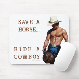 Mousepad Chapéu de cowboy de palha save horse SlipperyJoe's