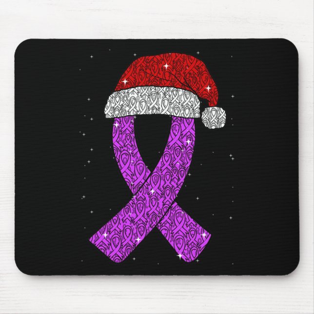 Mousepad Chapéu de Natal Epilepsia Fita de Conscientização  (Frente)