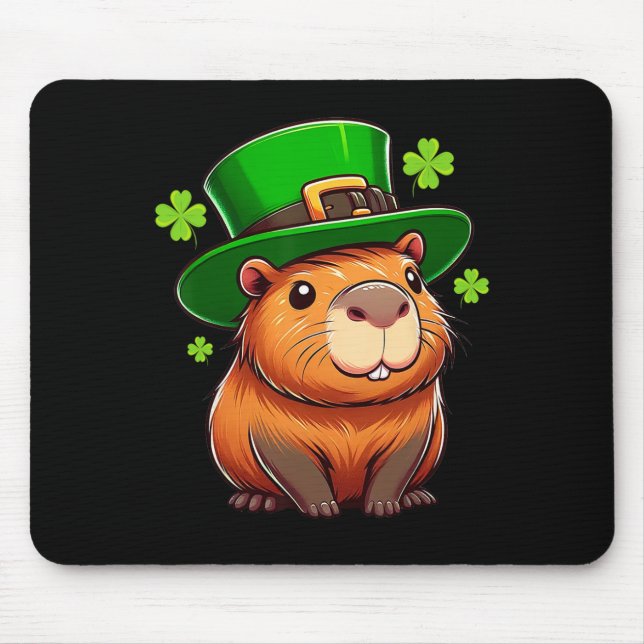 Mousepad Chapéu do Dia de São Patrício do Capivara Leprecha (Frente)