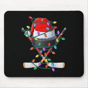 Mousepad Chapéu Esportivo de Natal Hockey Xmas Santa Ll Cri