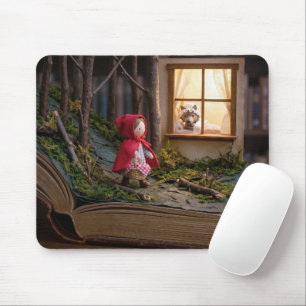 Mousepad Chapeuzinho Vermelho em uma Página de Livro