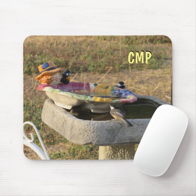 Mousepad Chapins em banho de pássaros fofo (Com mouse)
