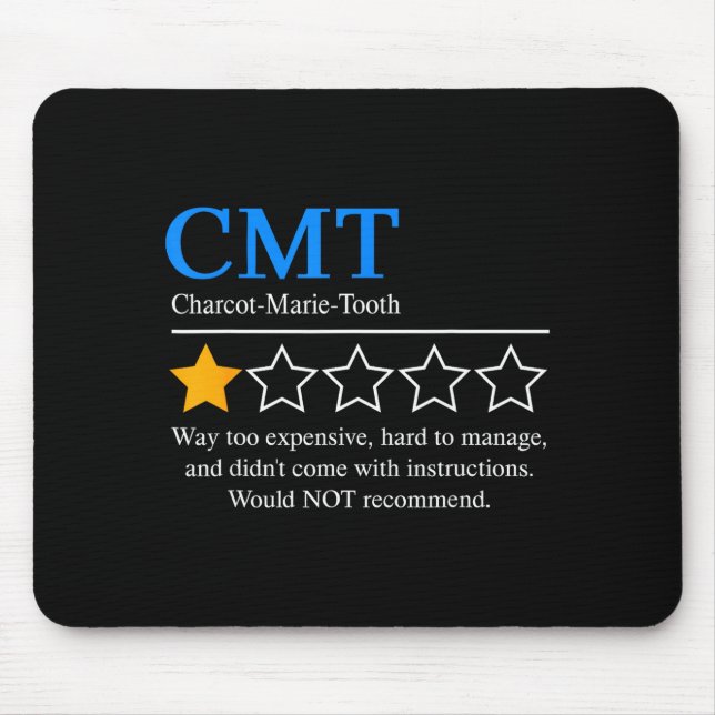 Mousepad Charcot Marie Tooth Disease Awareness Cmt Not Reco (Frente)