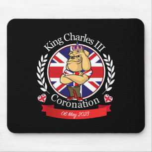 Mousepad Charles Coronation English Bulldog Em Uma Coroa