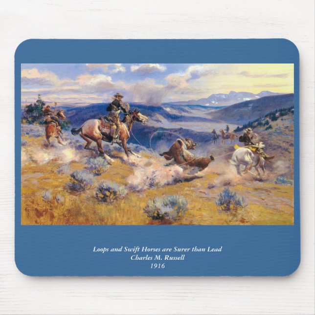 Mousepad Charles M. Russell's Loops e Swift Horses (1916) (Frente)