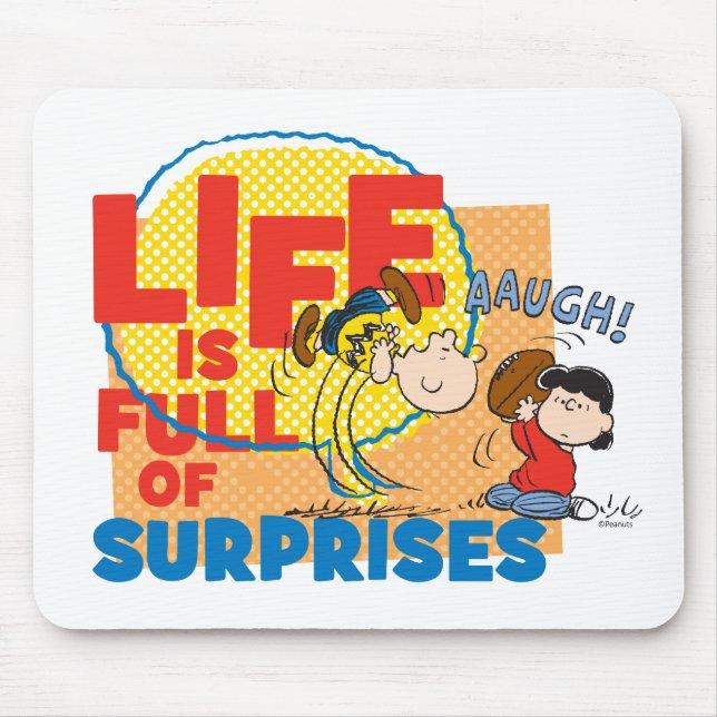 Mousepad Charlie Brown & Lucy - A vida é Cheio de Surpresas (Frente)
