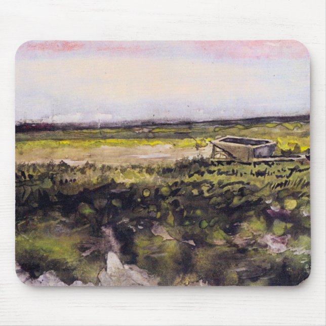 Mousepad Charneca com Carrinho de Mão por Vincent van Gogh (Frente)
