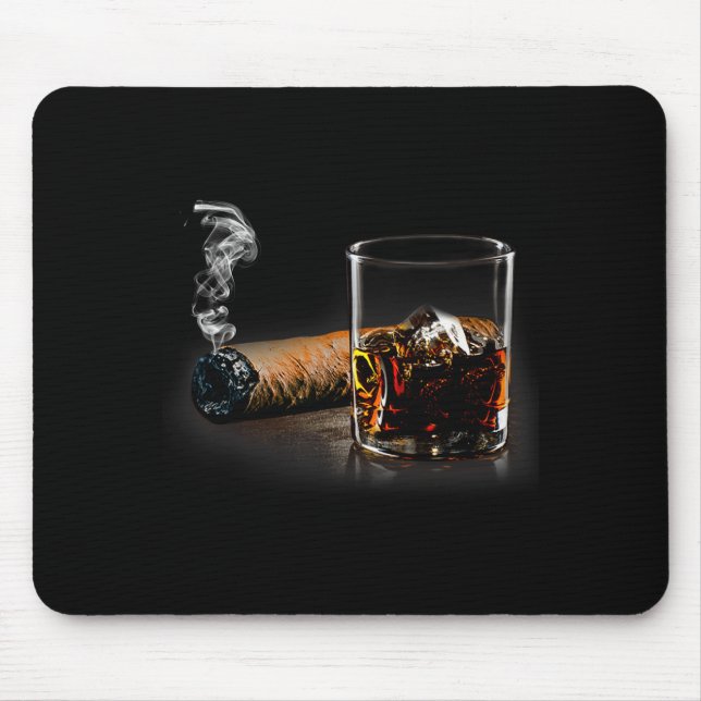 Mousepad Charuto E Bourbon Ótimo Presente Para Amantes Da S (Frente)