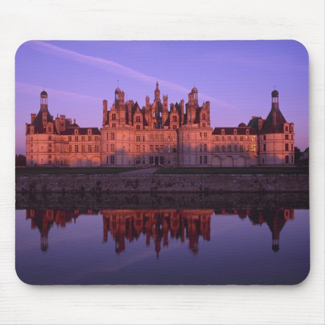 Mousepad Chateau Chambord ao pôr do sol, Loire Valley, Fran (Frente)