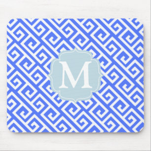 Mousepad Chave grega dos azuis cobaltos elegantes