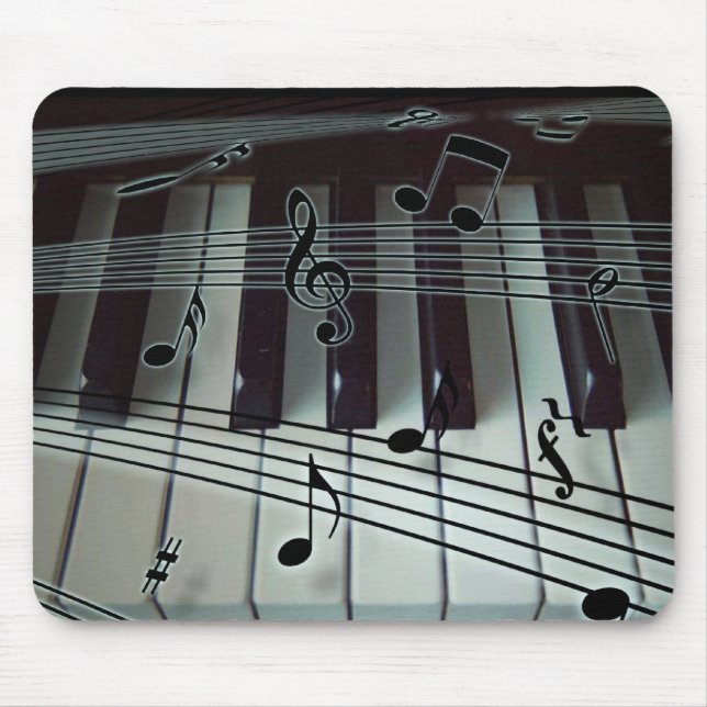 Mousepad Chaves do piano e notas da música (Frente)