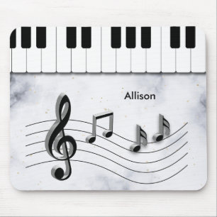 Mousepad Chaves para Piano Personalizadas e Notas de Música
