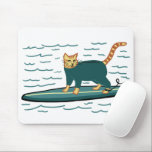 Mousepad CHECK MEOWT Surfing Cat<br><div class="desc">VERIFIQUE MEOWT! Personalize-o adicionando seu próprio texto. Verifique meu compro para mais cores e padrões! Se você o comprar,  obrigado! Certifique-se de compartilhar uma foto no Instagram dele em ação e marque-me @shoshannahscribbles :)</div>