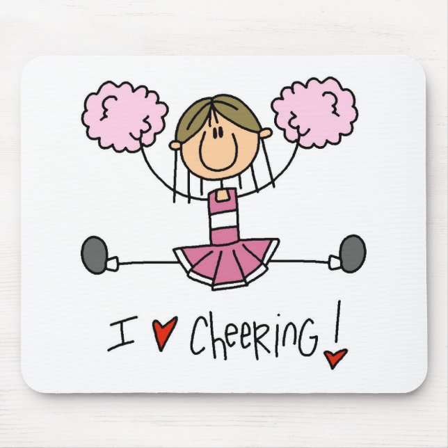 Mousepad Cheerleader cor-de-rosa (Frente)