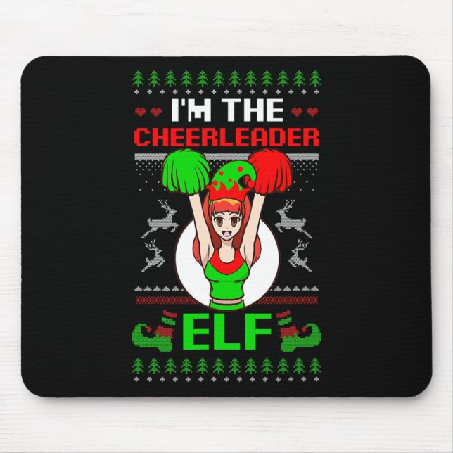 Mousepad Cheerleader Elf Design Christmas Cheerleading  (Frente)