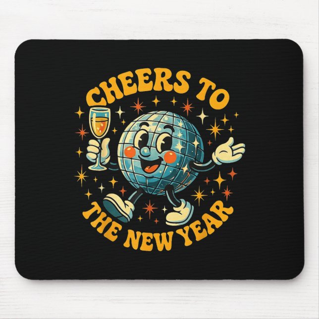 Mousepad Cheers To The New Year 2026 Retro Party Gift  (Frente)