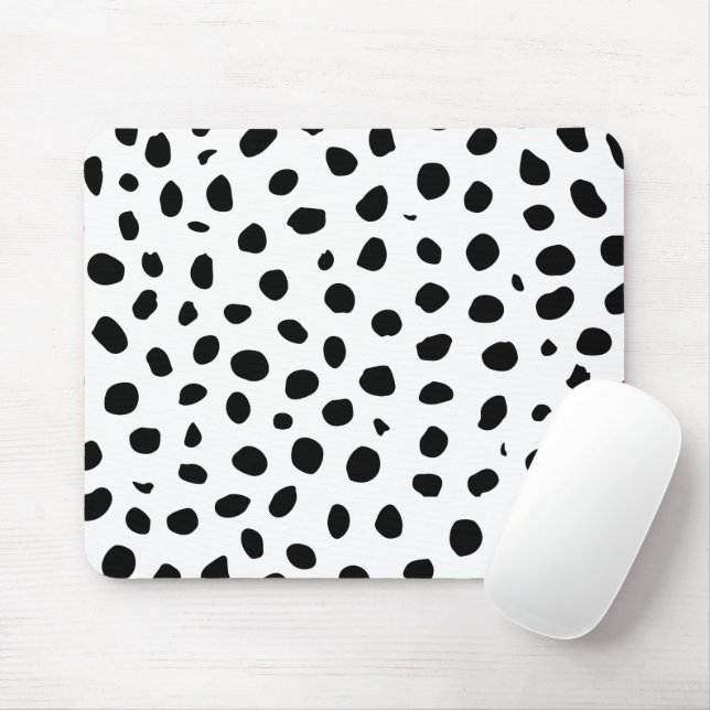 Mousepad Cheetah Spots Preto Branco (Com mouse)