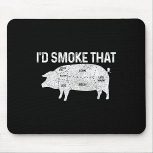Mousepad Chef Açougueiro Churrasco Eu Fumaria Esse Porco Po