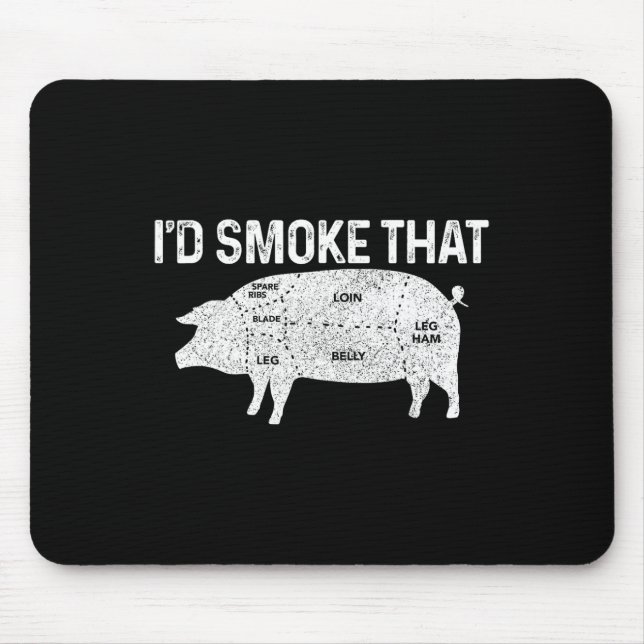 Mousepad Chef Açougueiro Churrasco Eu Fumaria Esse Porco Po (Frente)