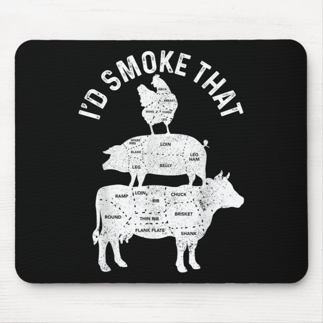Mousepad Chef Butcher Churrasco Id Fumar Aquele Carne De Bo (Frente)