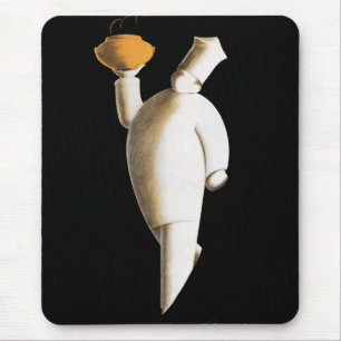 Mousepad Chef de Cozinha Art Deco, Negócios Vintage