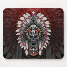 Chefe de Crânio Indígena Nativo Americano