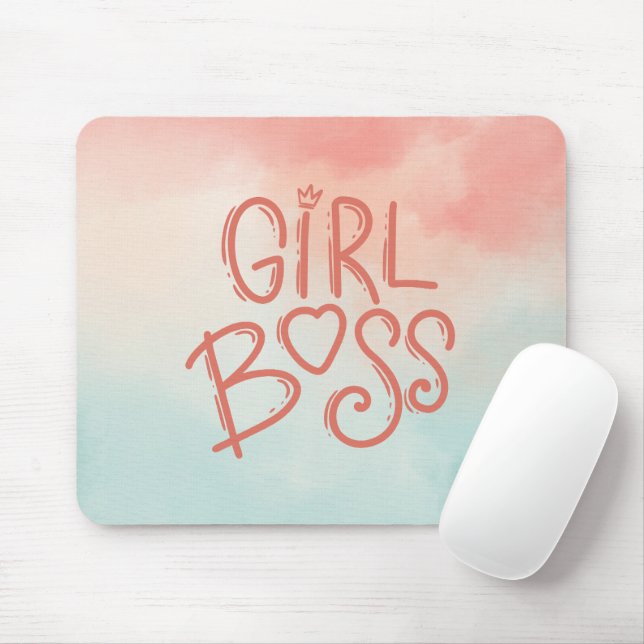 Mousepad Chefe de Garota de Água Azul e Rosa (Com mouse)