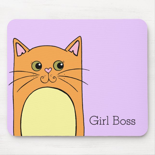 Mousepad Chefe de Gata Laranja Bonita (Frente)