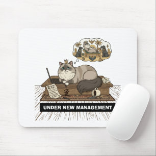 Mousepad Chefe de Gato Engraçado Sob Nova Gerência WFH Nome