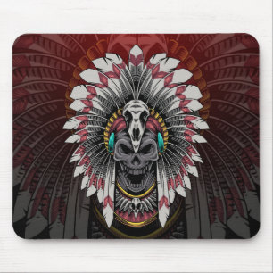 Mousepad Chefe do Crânio Indiano Nativo