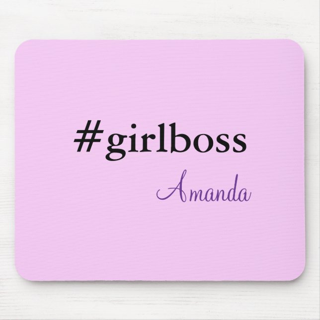 Mousepad Chefe e Nome da Rapariga Roxo Moderna | melhor Gir (Frente)