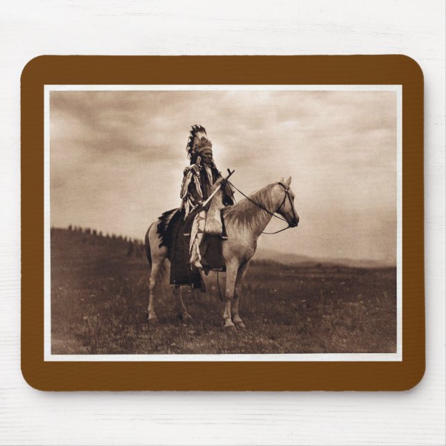 Mousepad Chefe indiano da guerra do vintage (Frente)