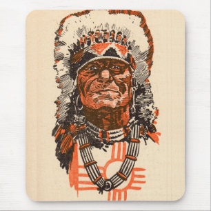 Mousepad Chefe indiano das histórias em quadrinhos Billy t