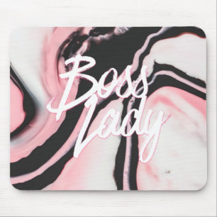 Mousepad Chefe Lady Pink Black Marble